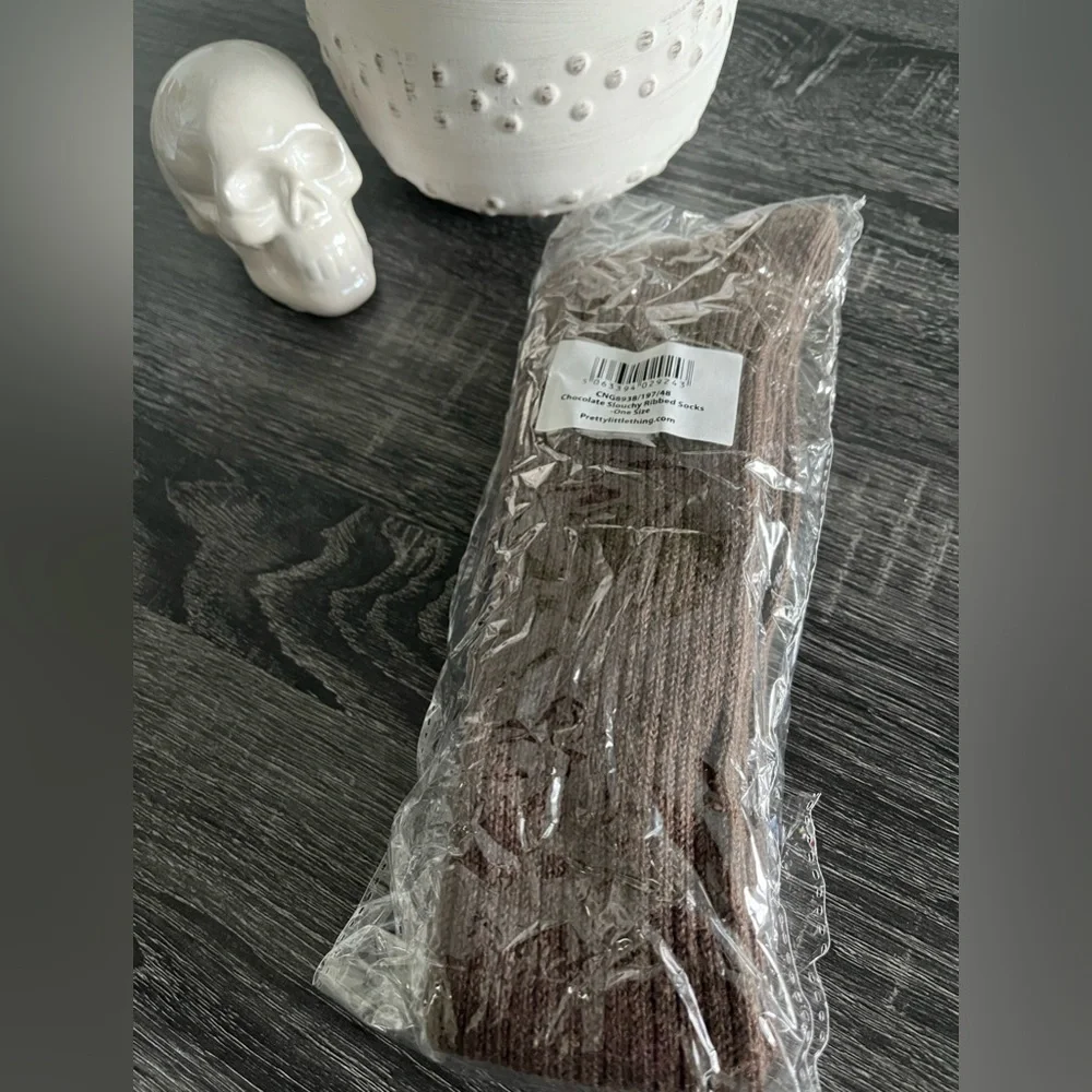 PLT Chocolate Slouchy Ribbed Sock